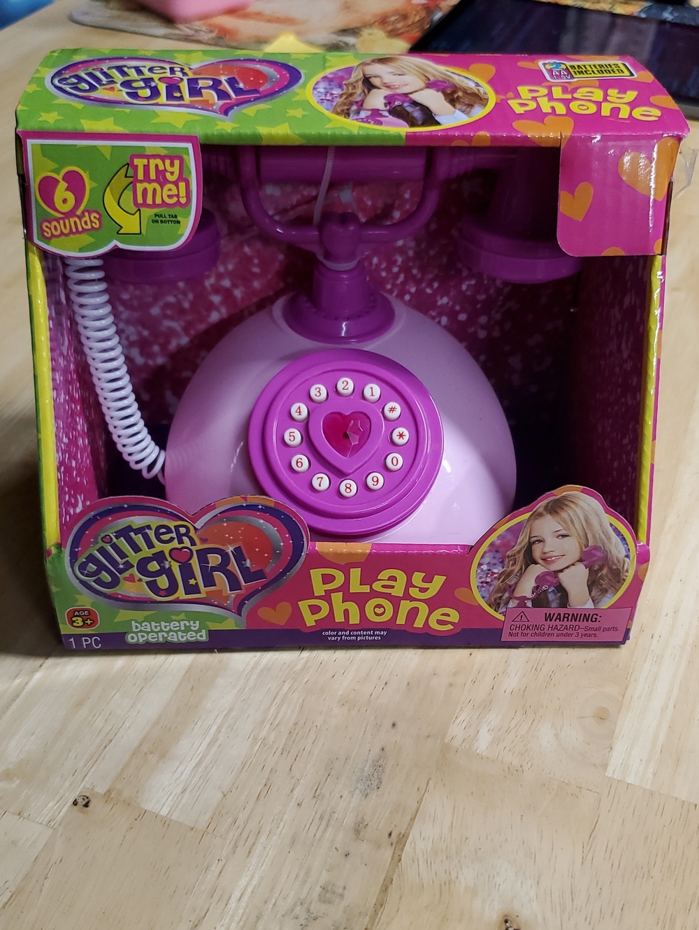 Glitter Girl Pink Rotary Play Phone - Battery Operated Toy